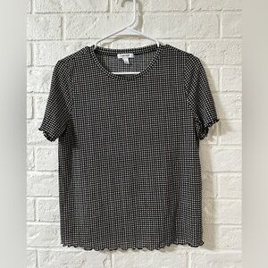 Nine West Black and White Patterned Men's Tee